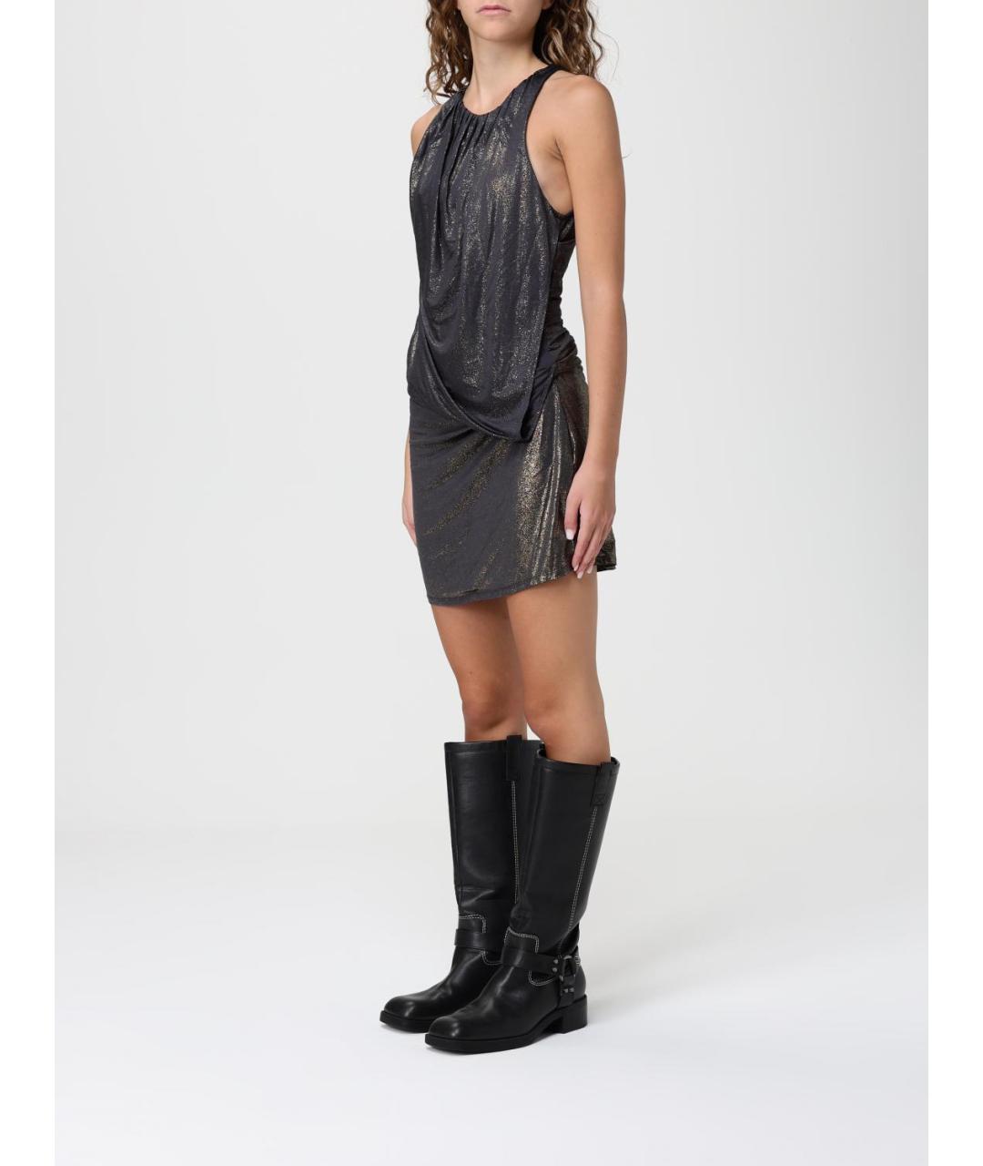 DIESEL Золотое ацетатное коктейльное платье, фото 3