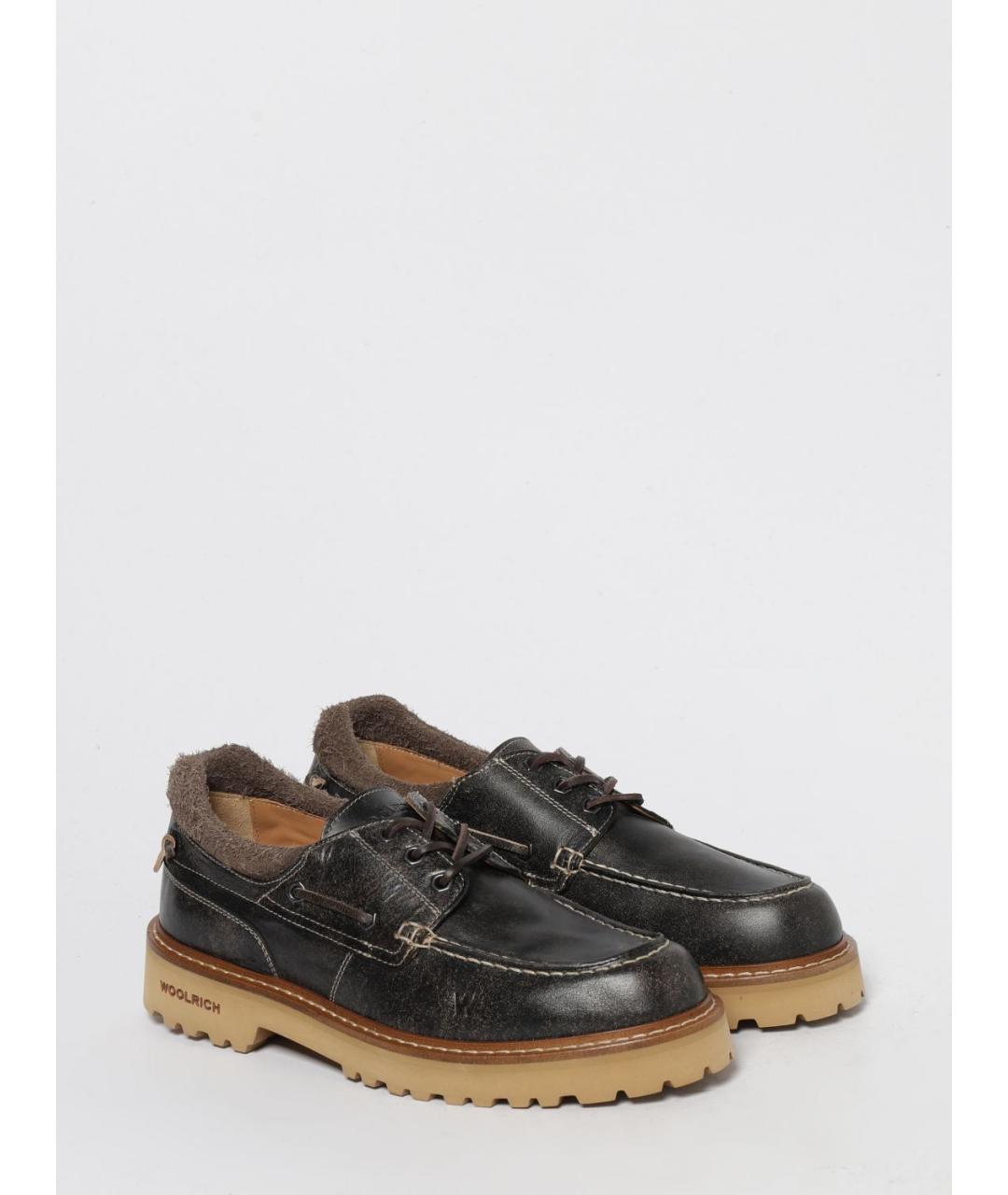 WOOLRICH Коричневые кожаные лоферы, фото 2