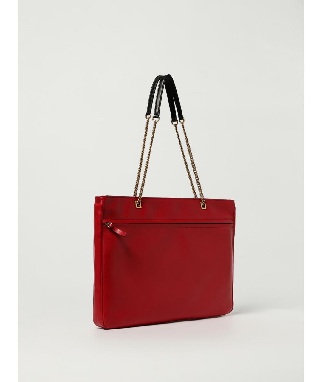 VALENTINO Красная кожаная сумка тоут, фото 3