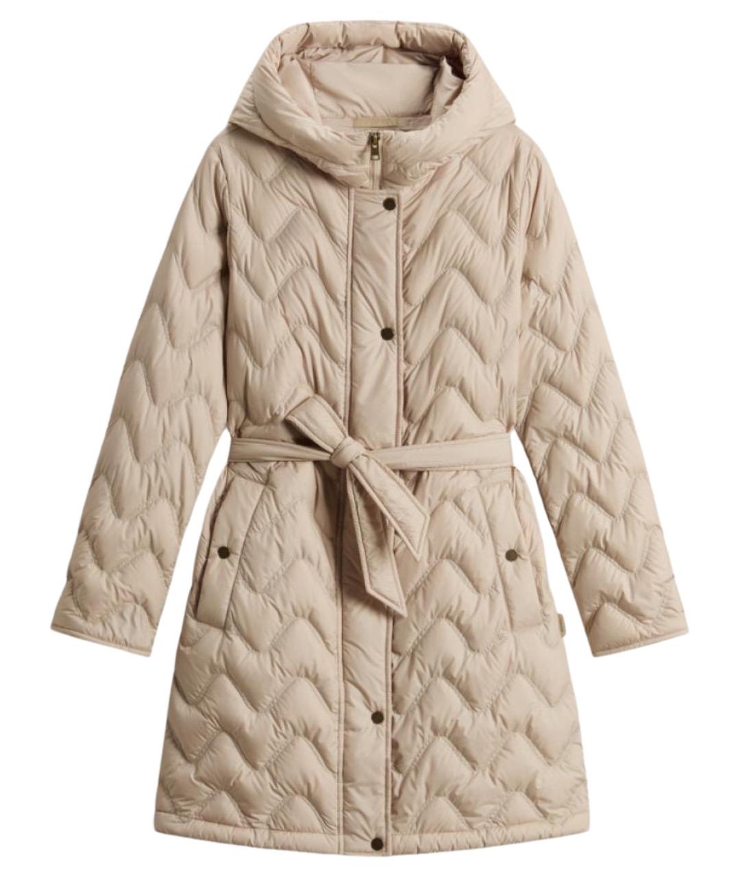 WOOLRICH Бежевое полиамидовое пальто, фото 1