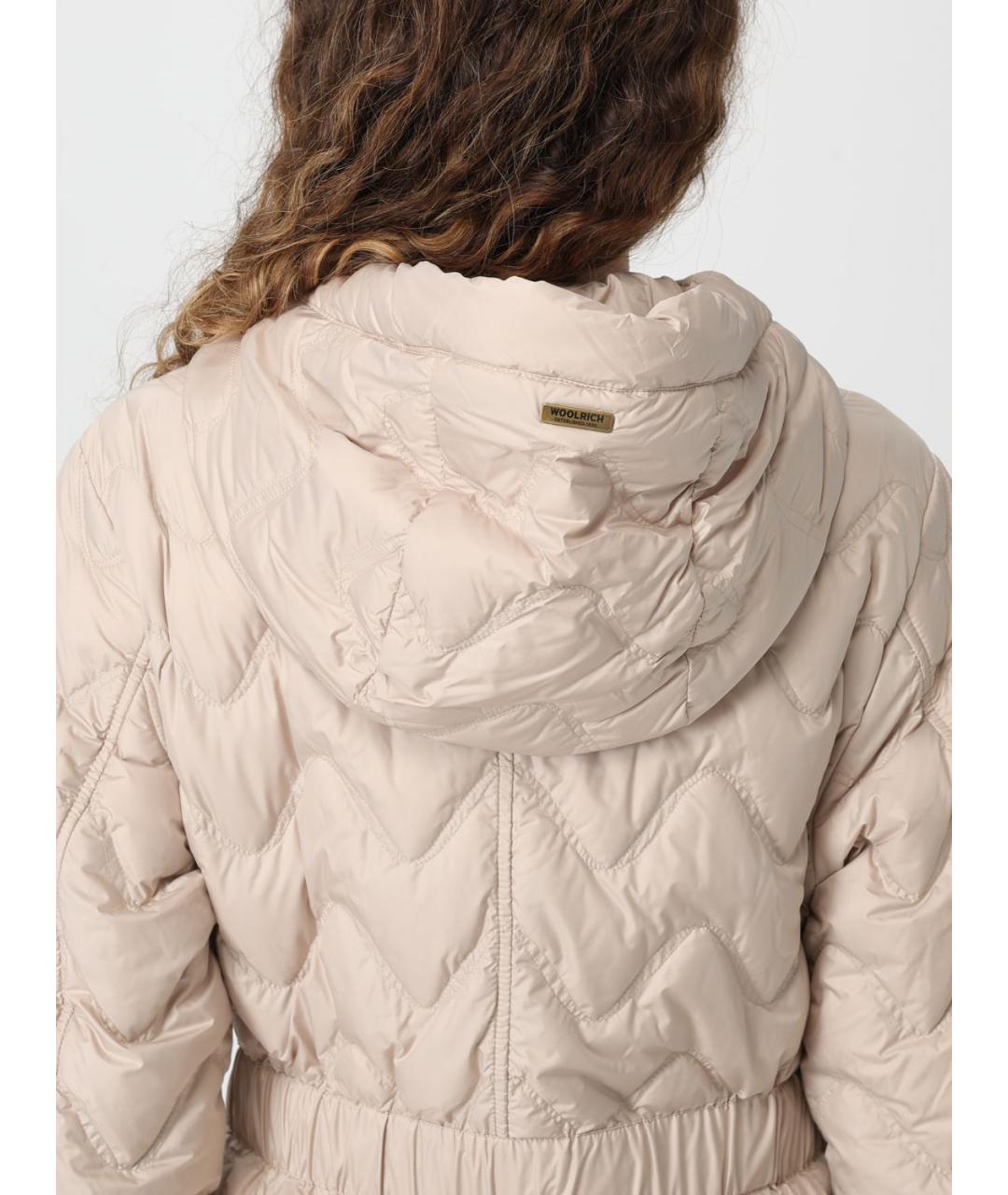 WOOLRICH Бежевое полиамидовое пальто, фото 5