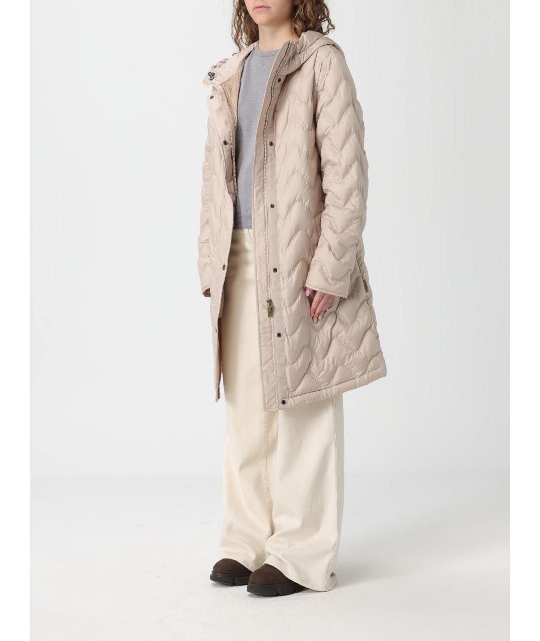 WOOLRICH Бежевое полиамидовое пальто, фото 4