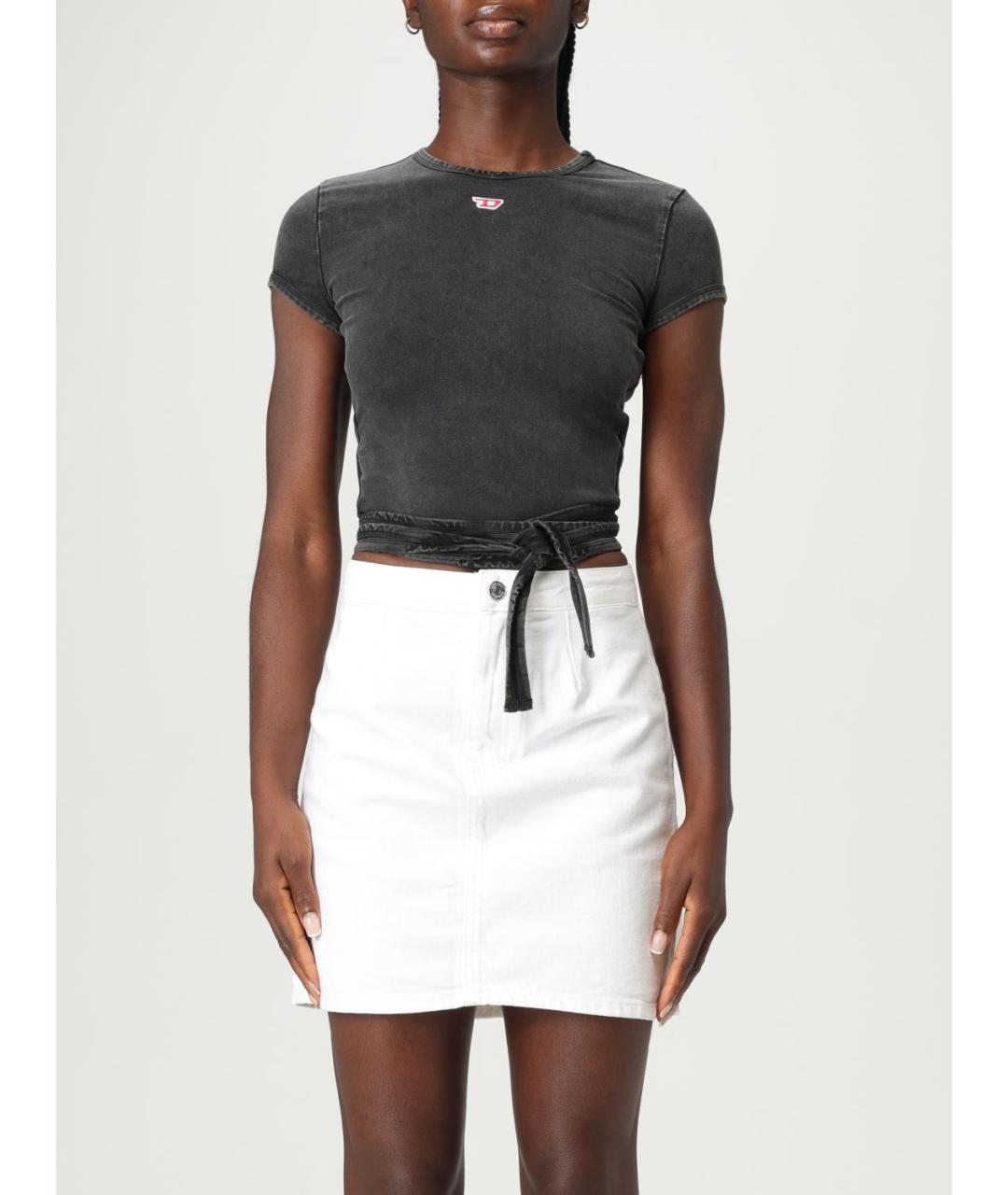 DIESEL Черная хлопковая футболка, фото 4