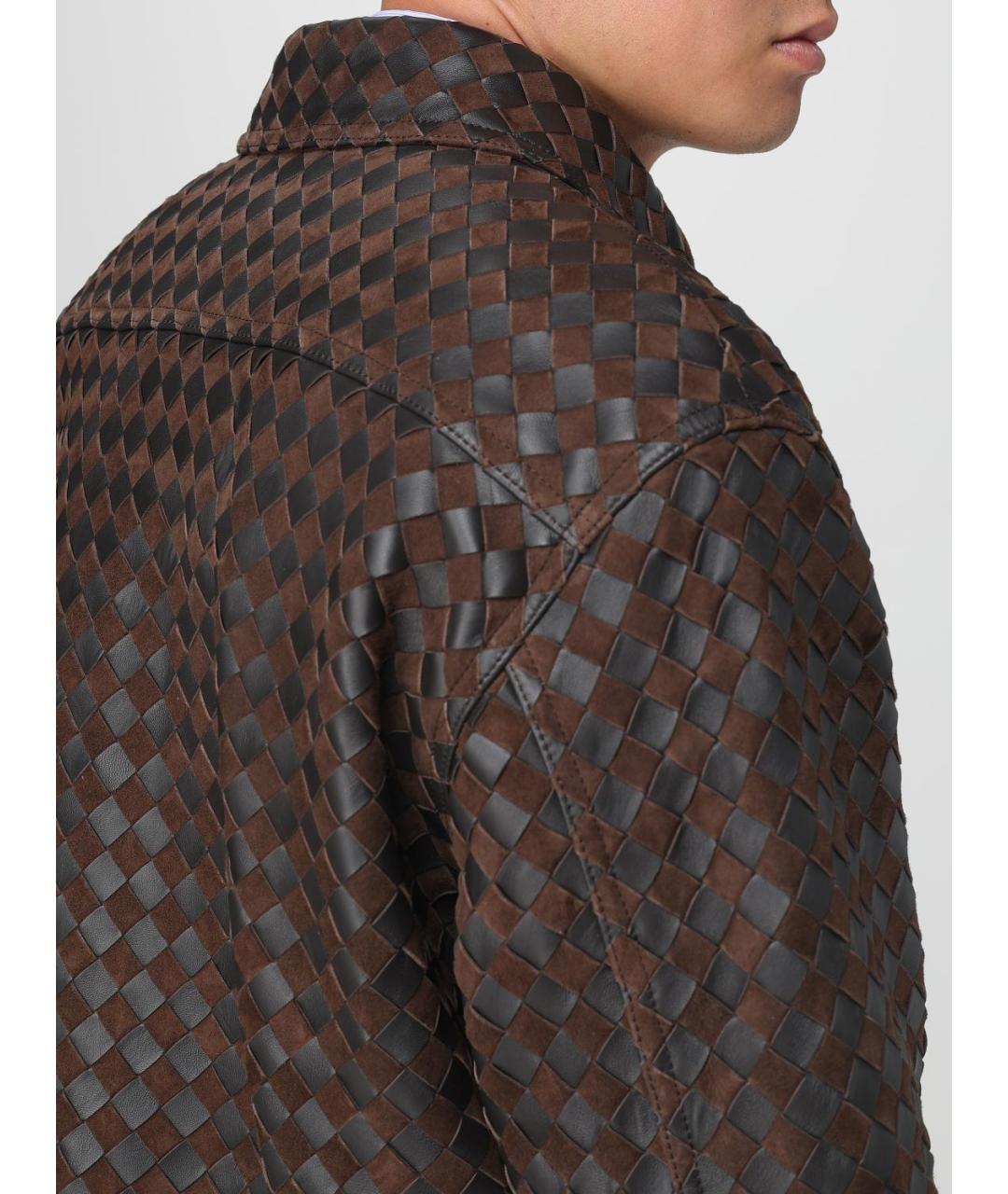 BOTTEGA VENETA Коричневая кожаная куртка, фото 6