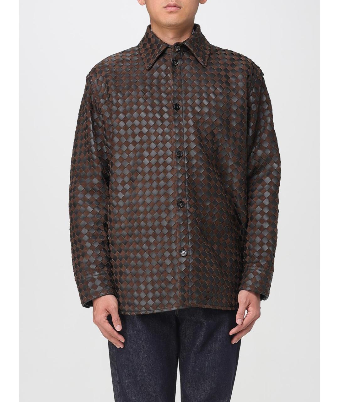 BOTTEGA VENETA Коричневая кожаная куртка, фото 2