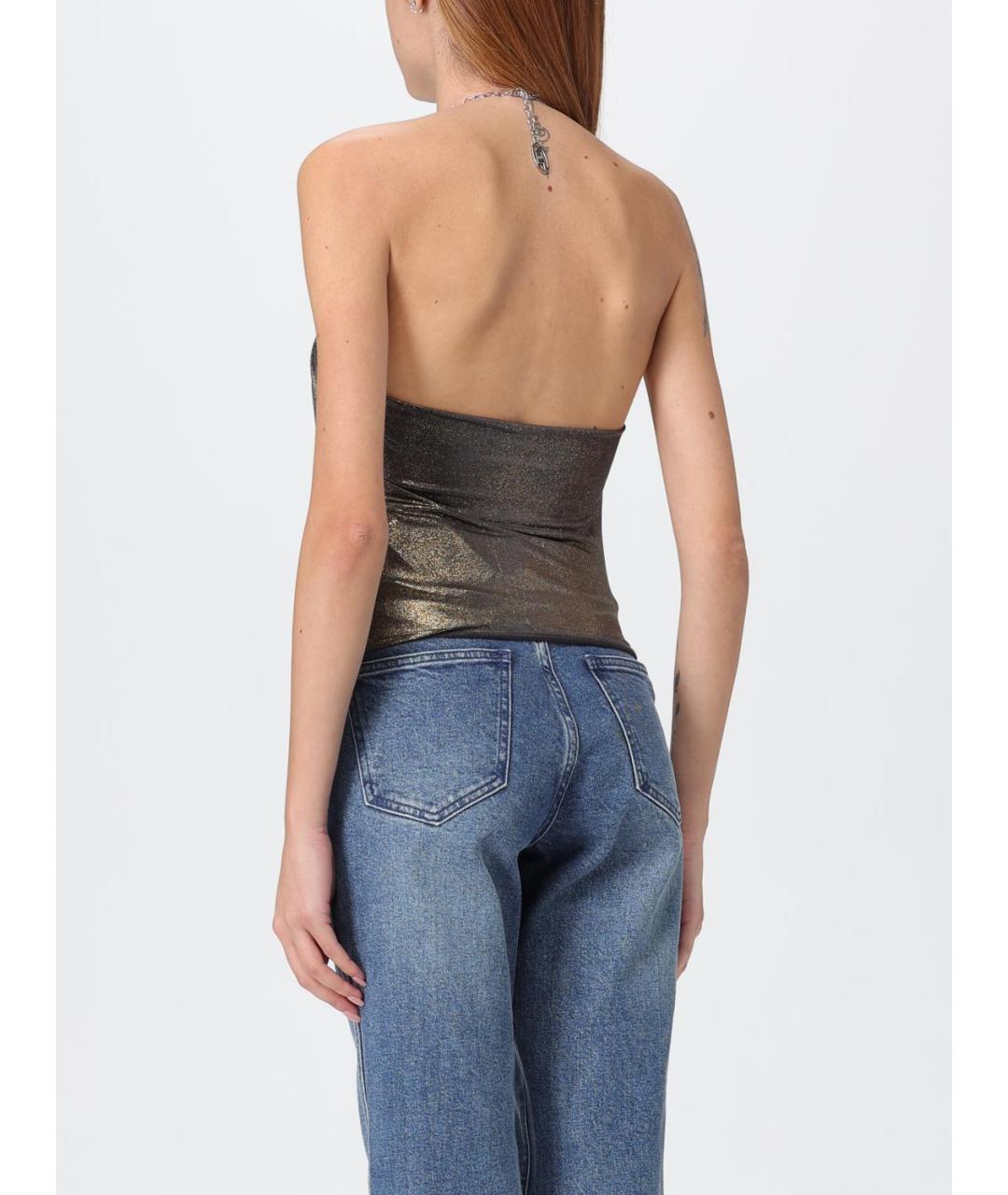 DIESEL Золотая ацетатная майка, фото 2