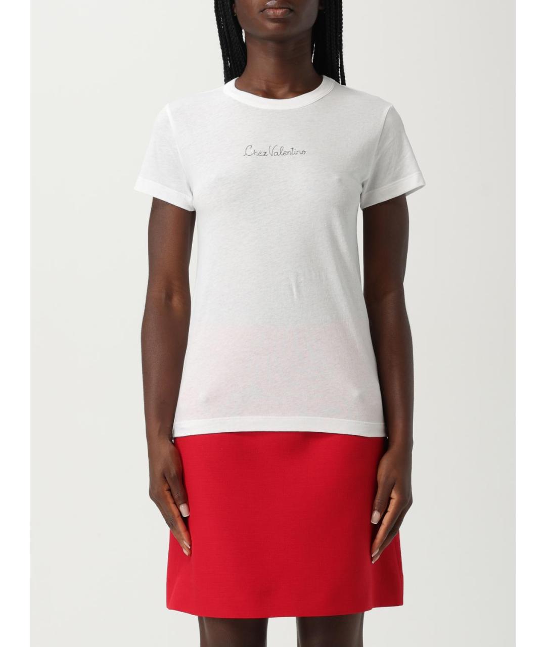 VALENTINO Белая хлопковая футболка, фото 6