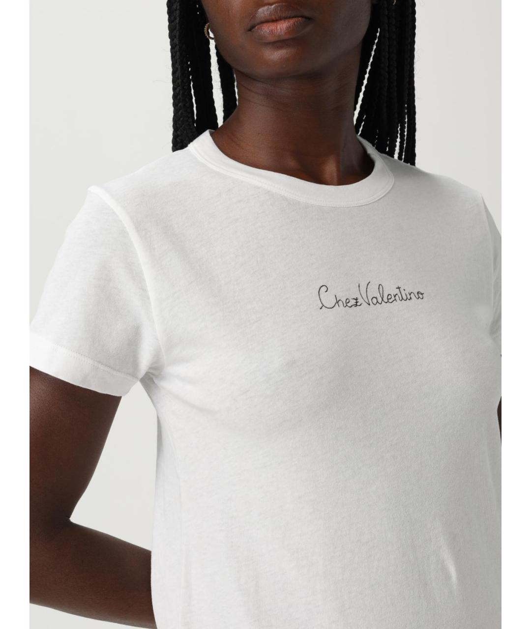 VALENTINO Белая хлопковая футболка, фото 5