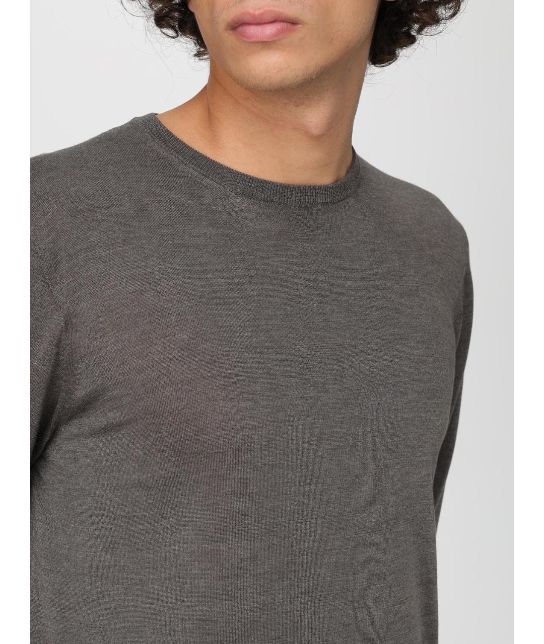 GIORGIO ARMANI Серый шелковый джемпер / свитер, фото 5