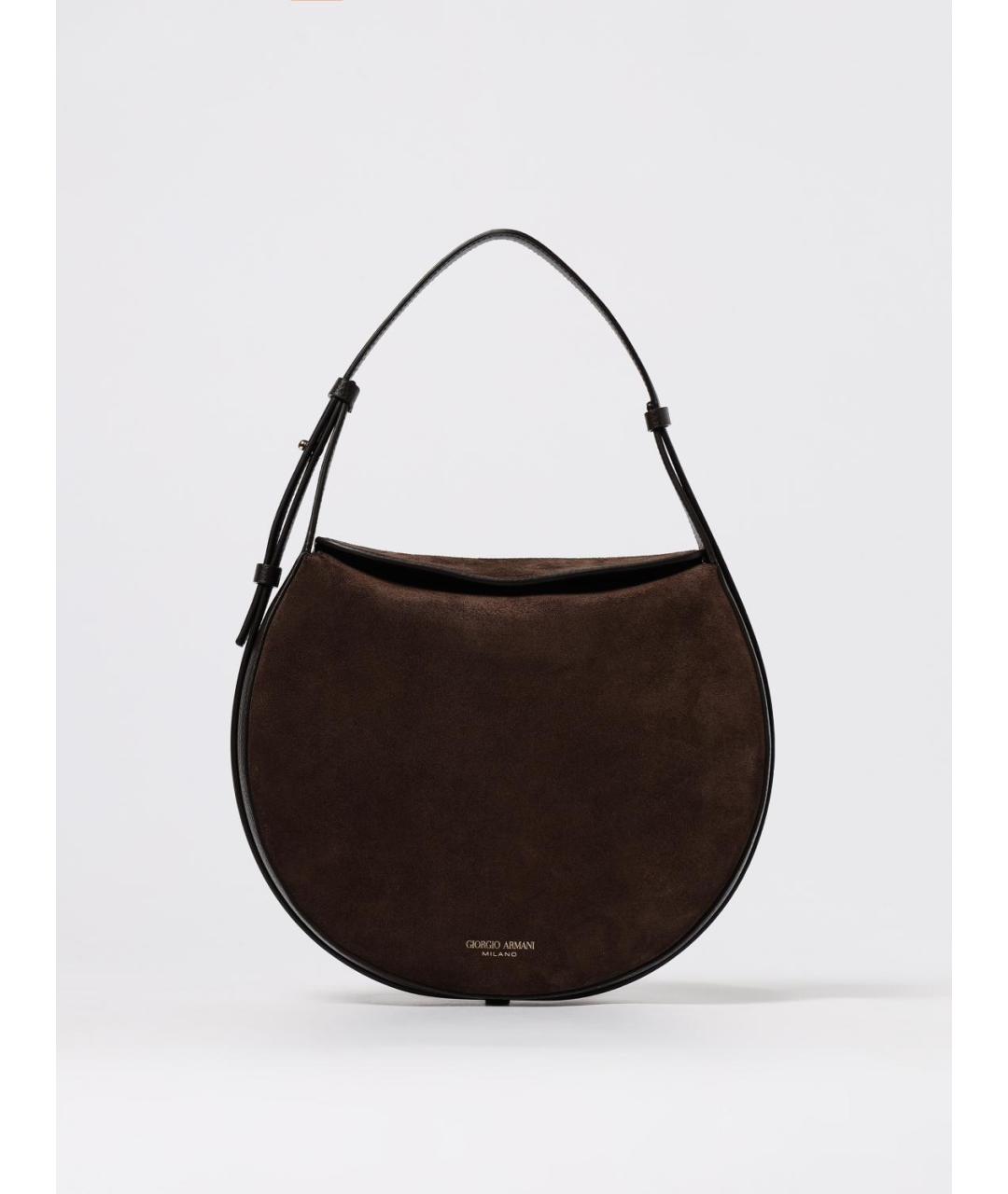 GIORGIO ARMANI Коричневая замшевая сумка через плечо, фото 7