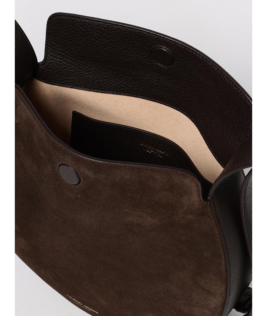 GIORGIO ARMANI Коричневая замшевая сумка через плечо, фото 6