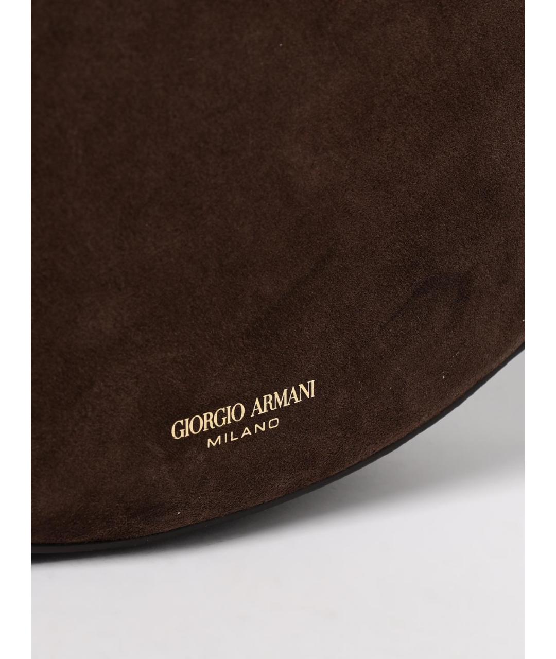 GIORGIO ARMANI Коричневая замшевая сумка через плечо, фото 5