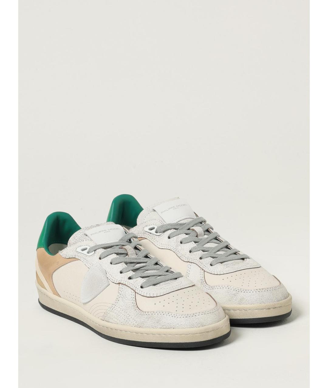 PHILIPPE MODEL Белые кожаные низкие кроссовки / кеды, фото 2