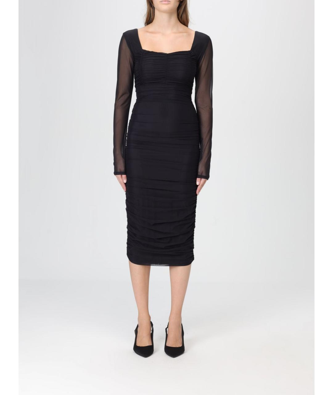 MAR DE MARGARITAS Черное вискозное повседневное платье, фото 4