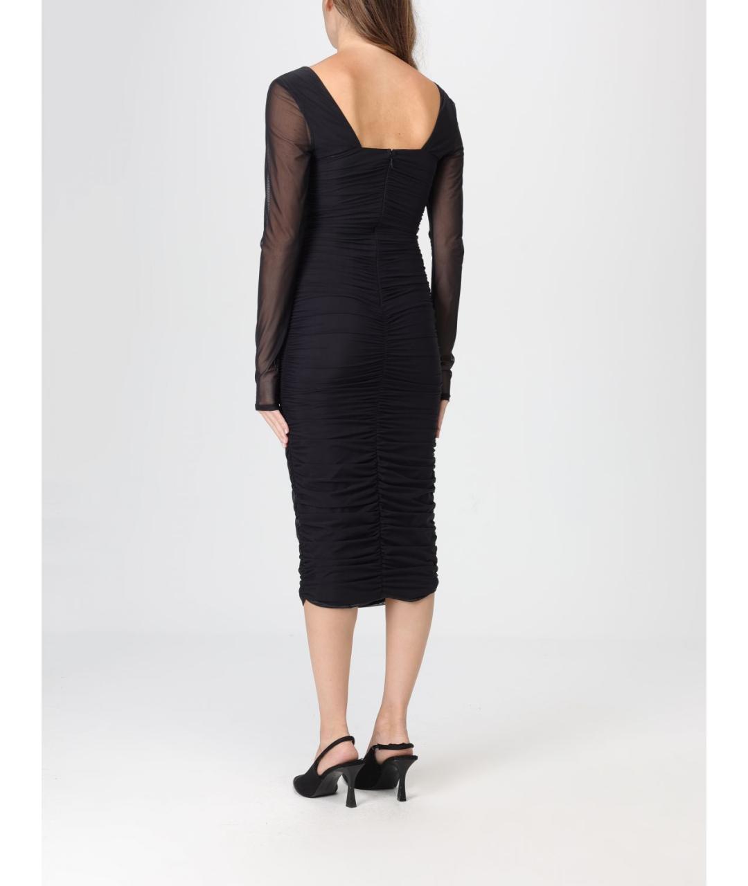 MAR DE MARGARITAS Черное вискозное повседневное платье, фото 2