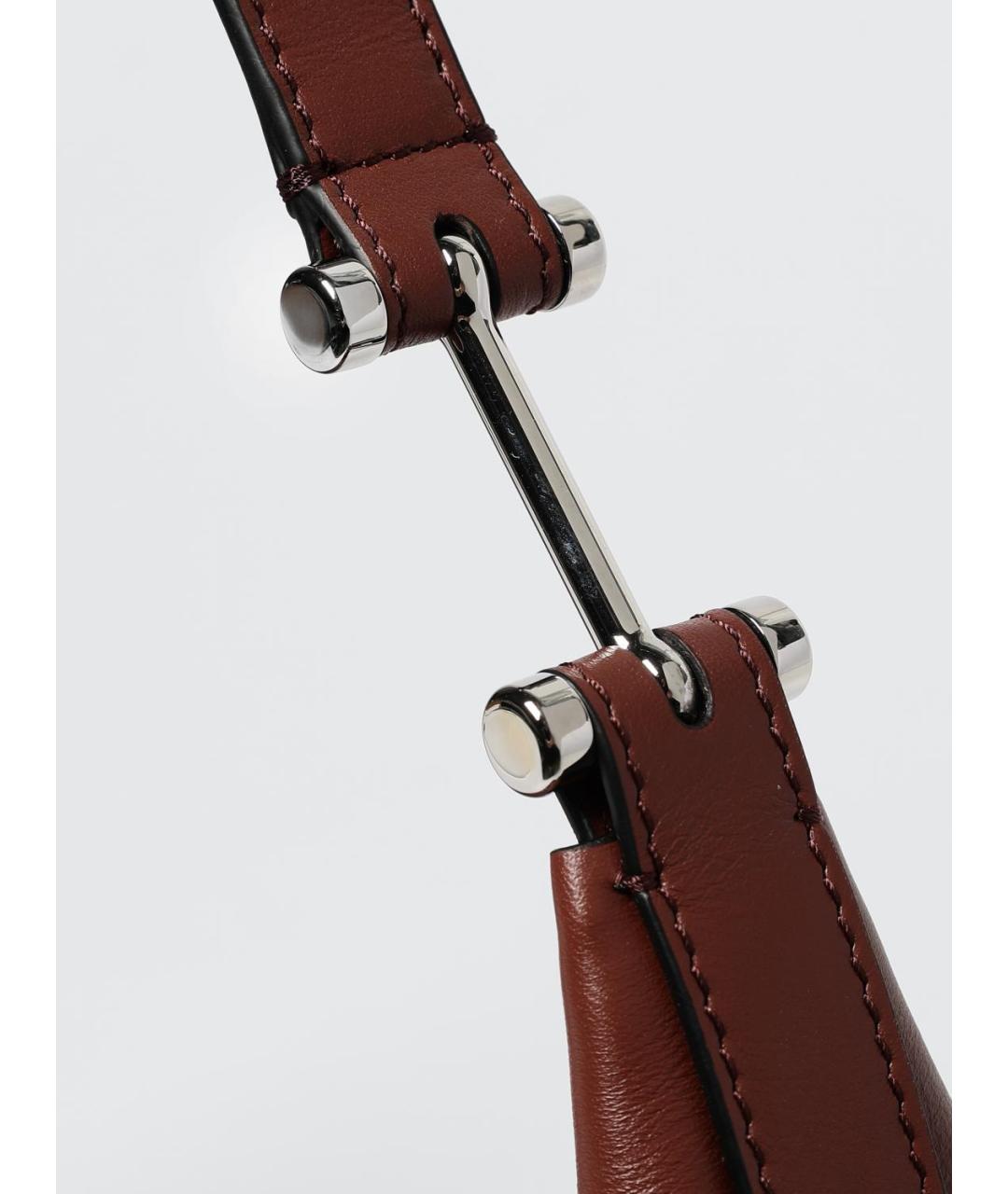 MARNI Бордовая кожаная сумка через плечо, фото 4