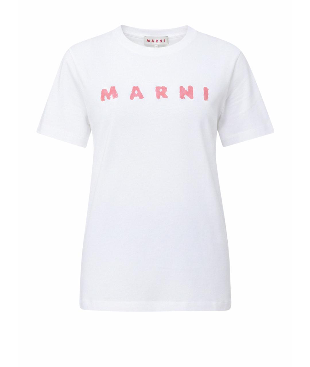 MARNI Белая хлопковая футболка, фото 1