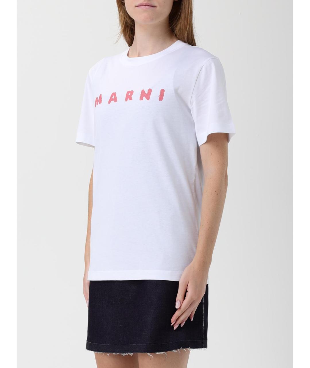 MARNI Белая хлопковая футболка, фото 3