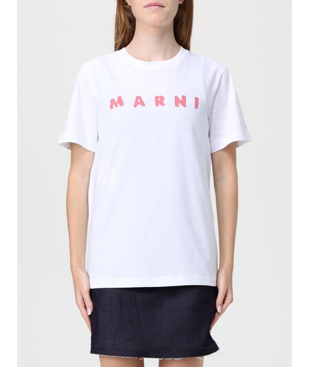 MARNI Белая хлопковая футболка, фото 5