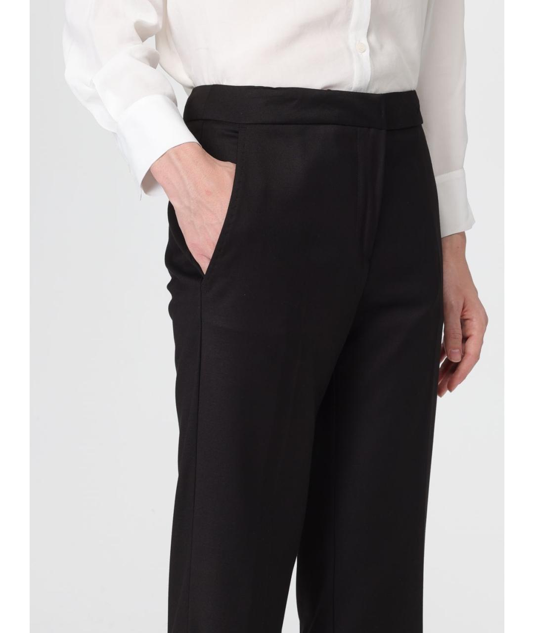 MAR DE MARGARITAS Черные креповые прямые брюки, фото 4