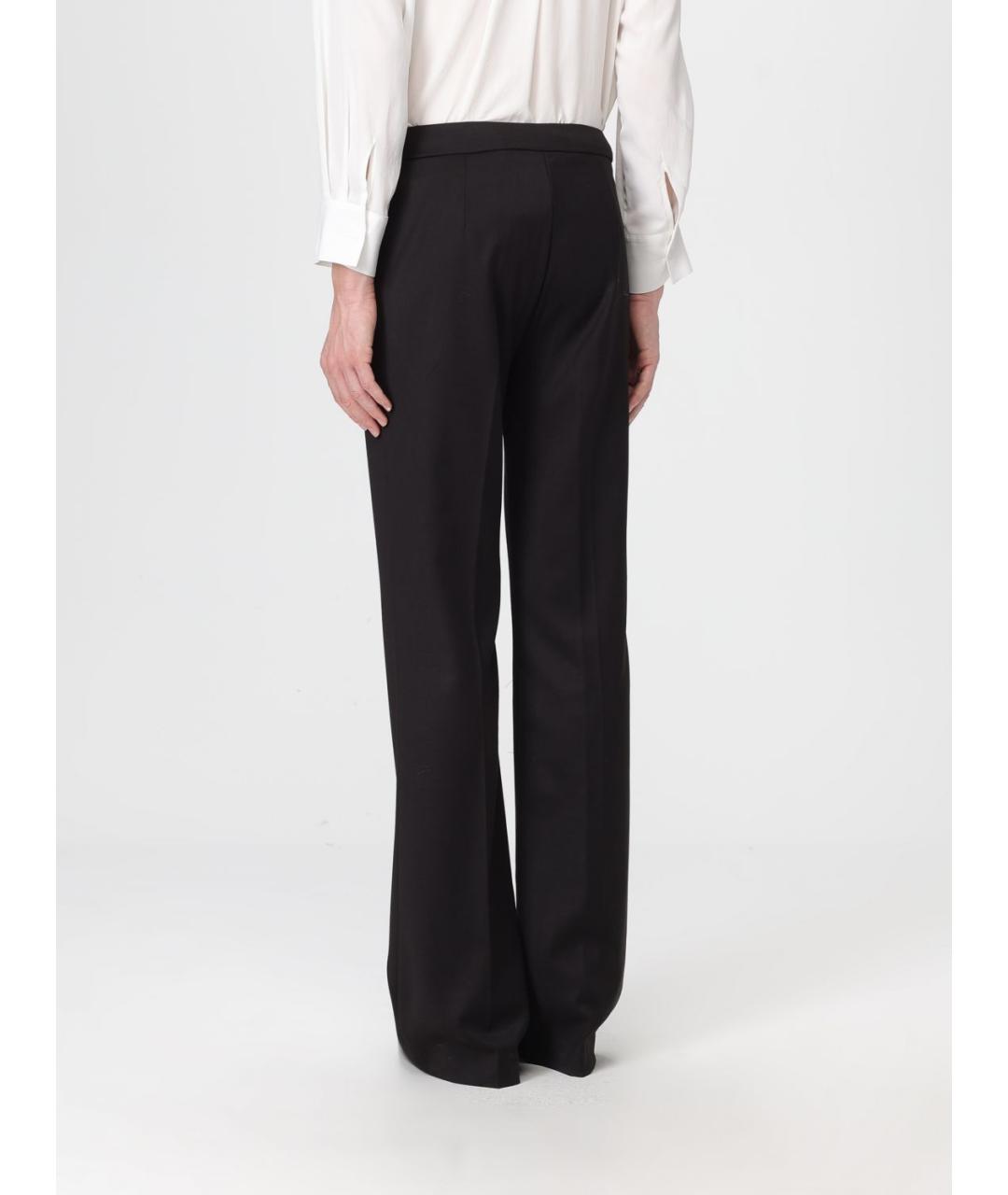 MAR DE MARGARITAS Черные креповые прямые брюки, фото 3