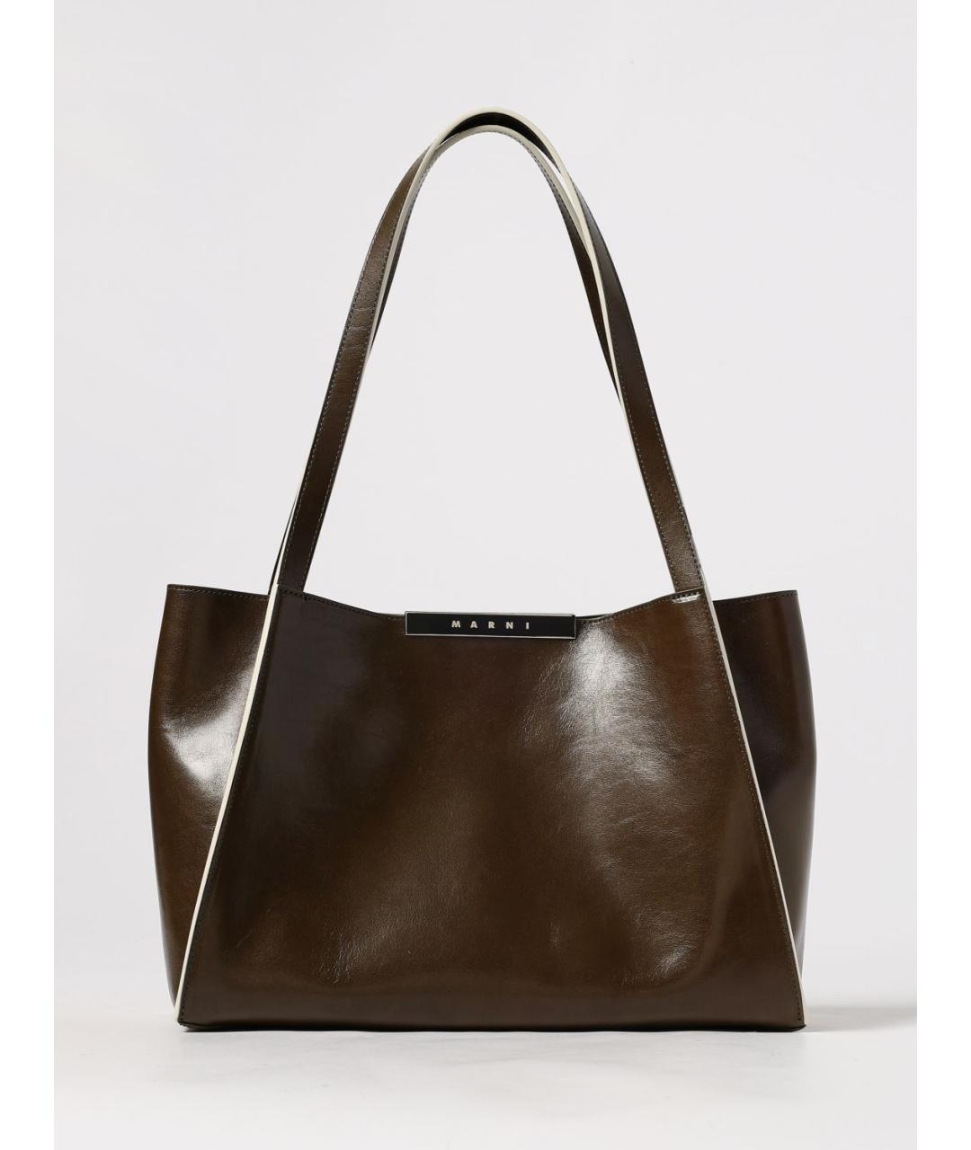 MARNI Зеленая кожаная сумка тоут, фото 6