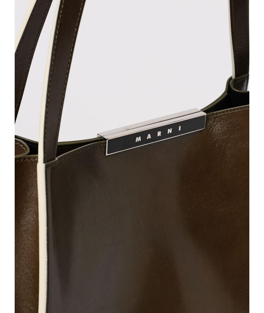 MARNI Зеленая кожаная сумка тоут, фото 4