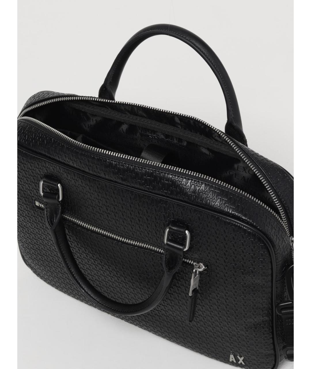 ARMANI EXCHANGE Черная синтетическая сумка тоут, фото 4