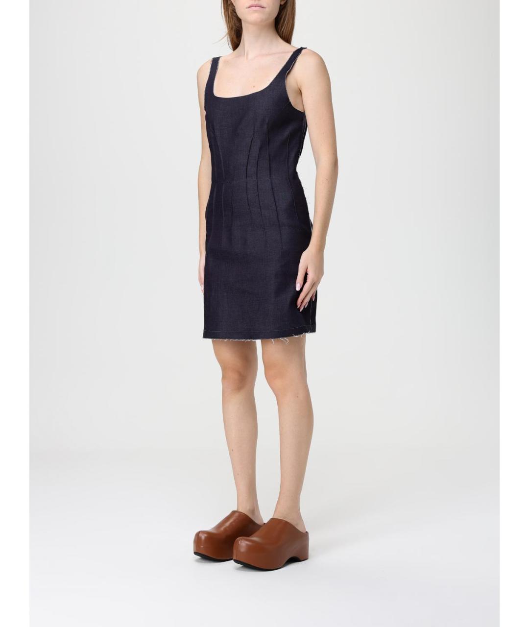 MARNI Синее хлопковое повседневное платье, фото 3