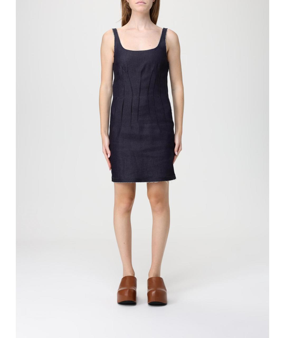 MARNI Синее хлопковое повседневное платье, фото 5