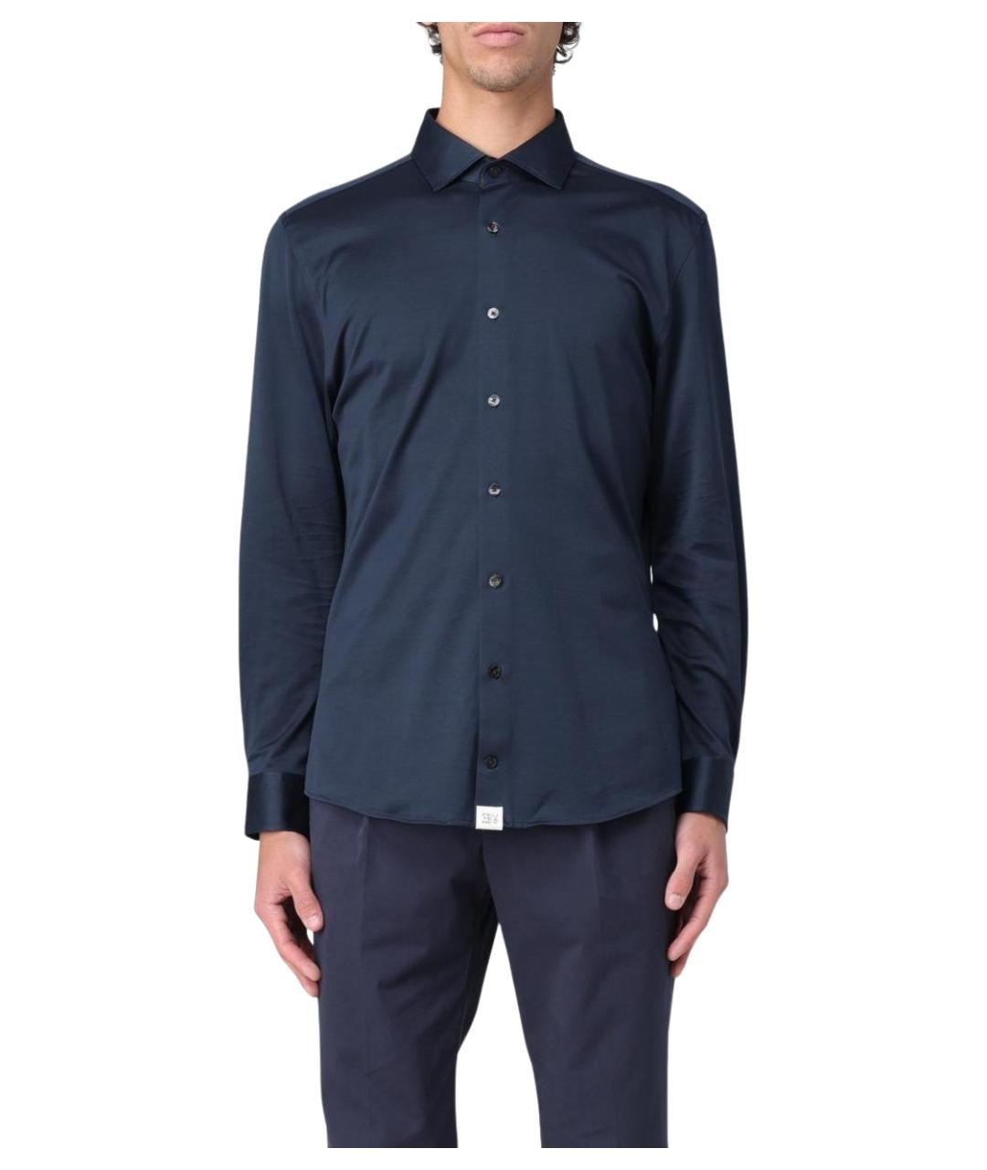 PEUTEREY Синяя хлопковая кэжуал рубашка, фото 1