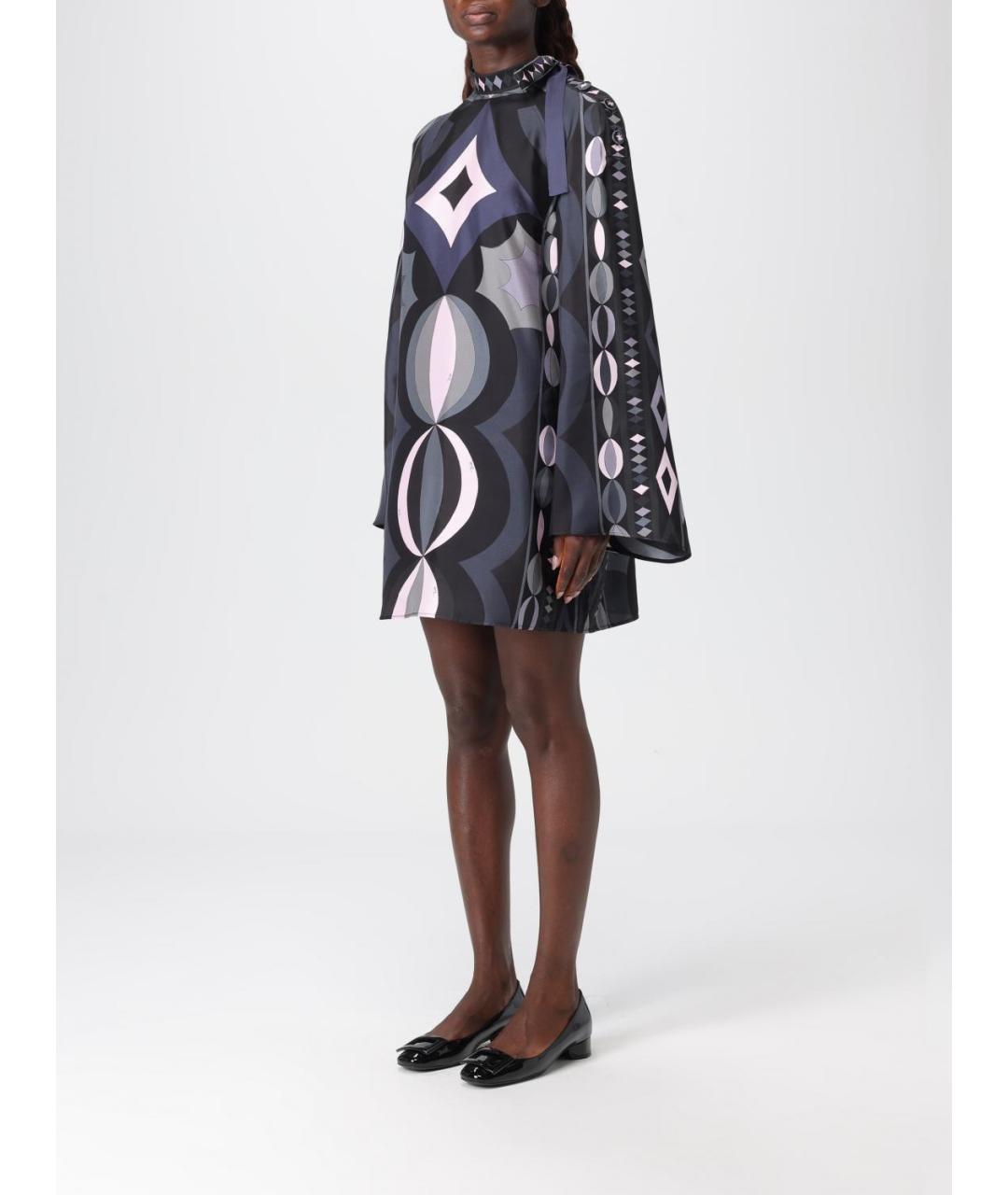 PUCCI Мульти шелковое повседневное платье, фото 4