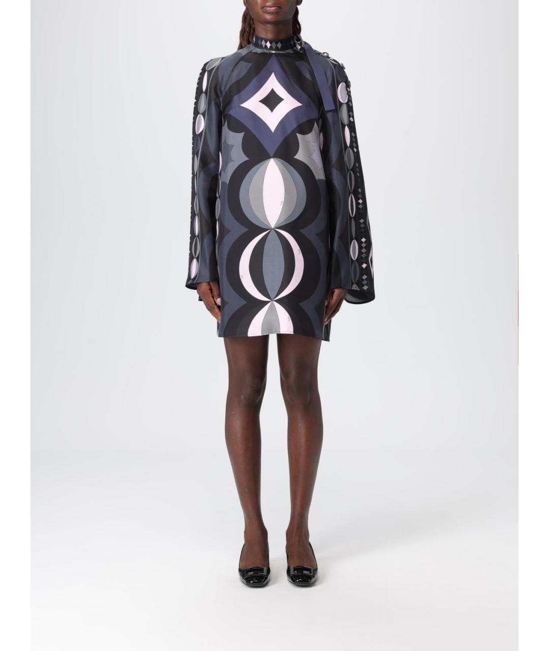 PUCCI Мульти шелковое повседневное платье, фото 2