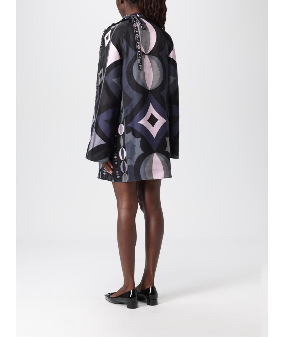 PUCCI Мульти шелковое повседневное платье, фото 3