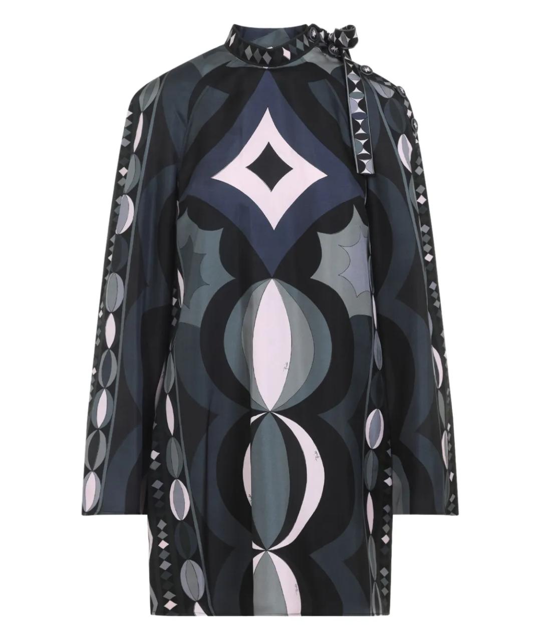 PUCCI Мульти шелковое повседневное платье, фото 1