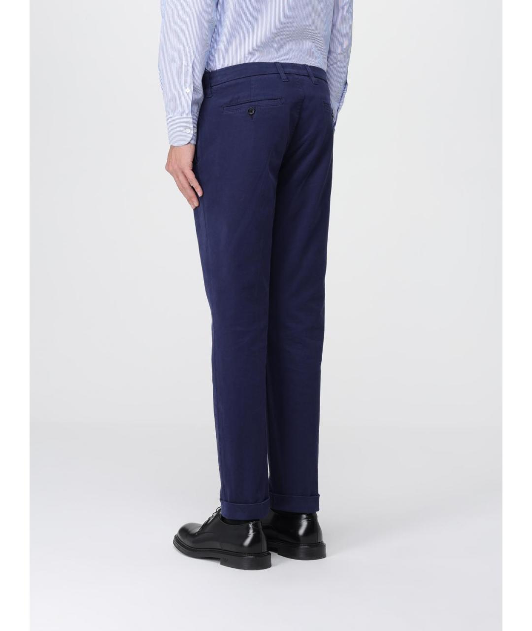 FAY Синие хлопковые брюки чинос, фото 2