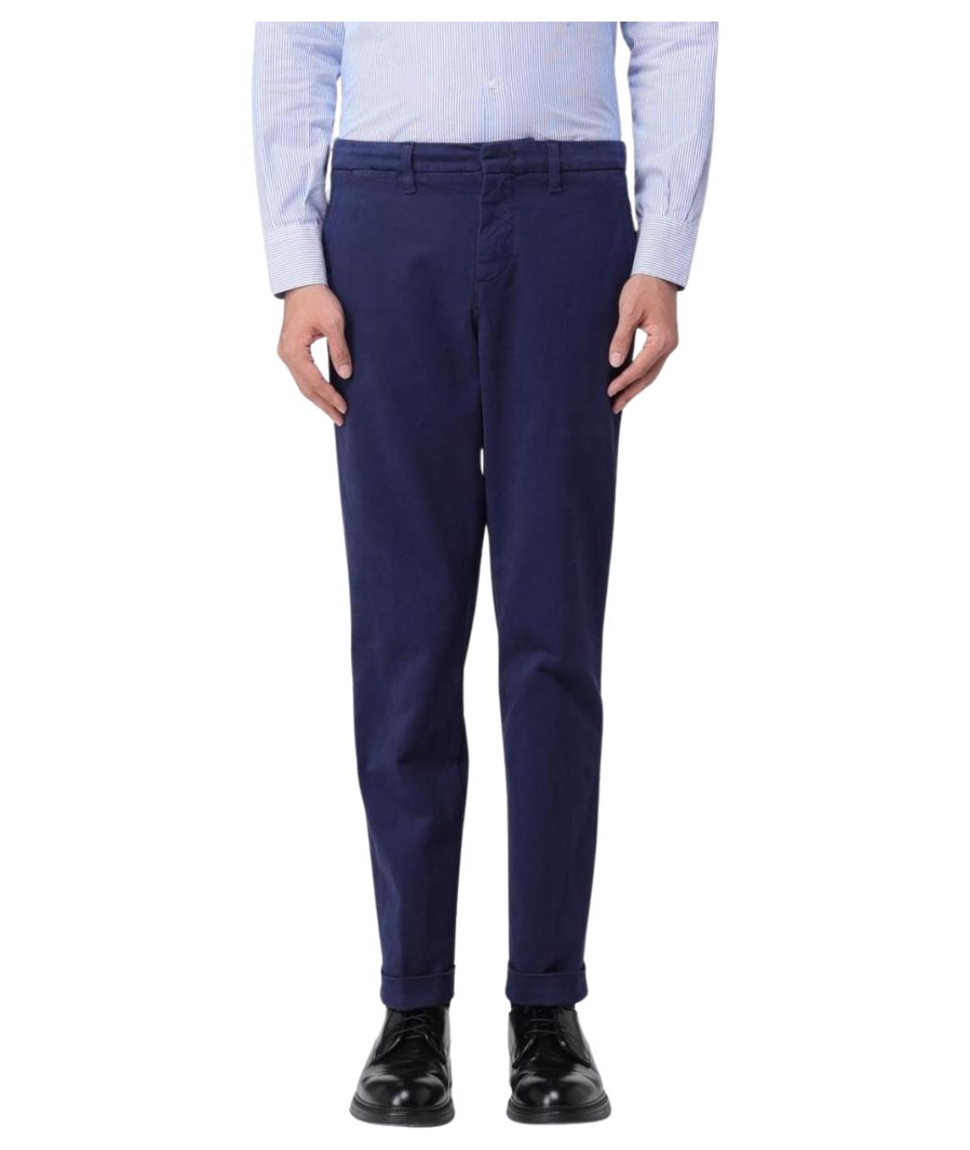 FAY Синие хлопковые брюки чинос, фото 1