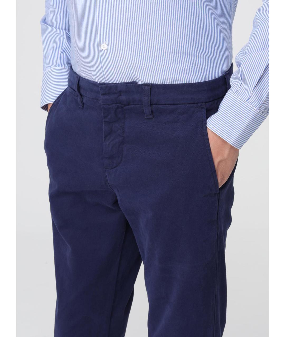 FAY Синие хлопковые брюки чинос, фото 3