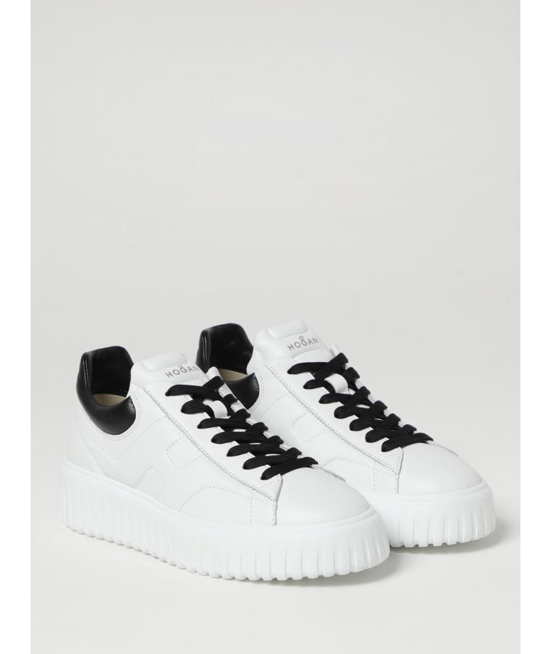 HOGAN Белые кожаные низкие кроссовки / кеды, фото 2