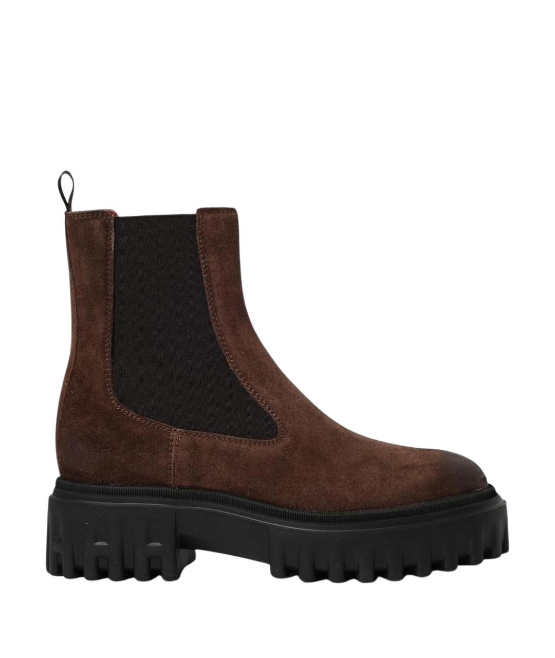 HOGAN Коричневые замшевые полусапоги, фото 1