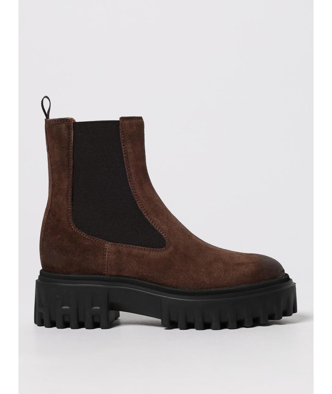 HOGAN Коричневые замшевые полусапоги, фото 5