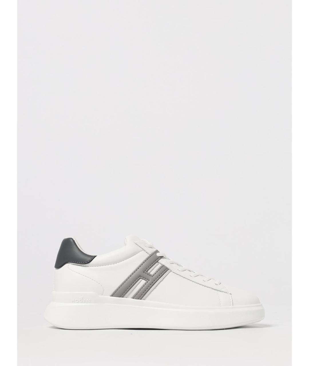 HOGAN Белые кожаные низкие кроссовки / кеды, фото 5