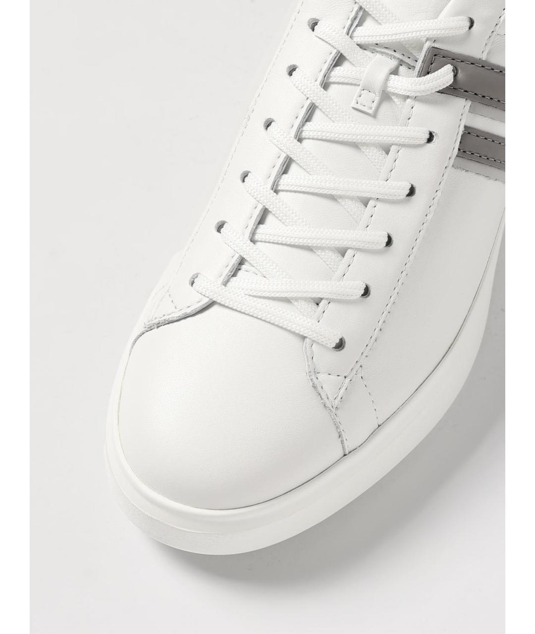 HOGAN Белые кожаные низкие кроссовки / кеды, фото 4