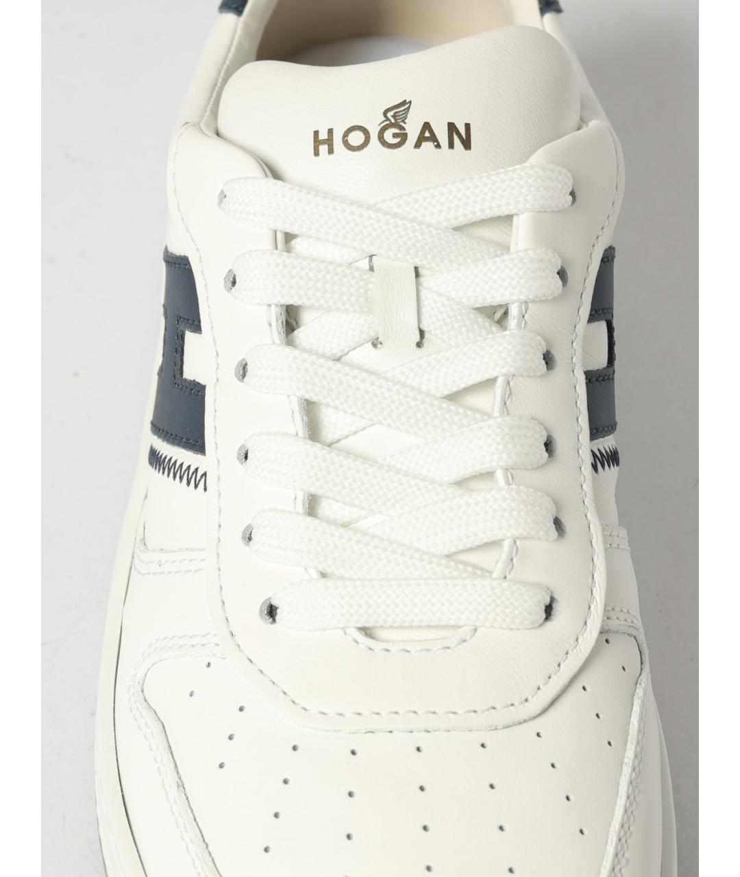 HOGAN Белые кожаные низкие кроссовки / кеды, фото 4