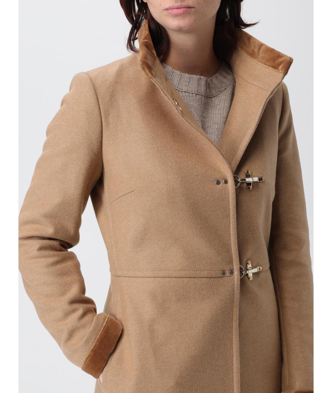 FAY Бежевое шерстяное пальто, фото 5