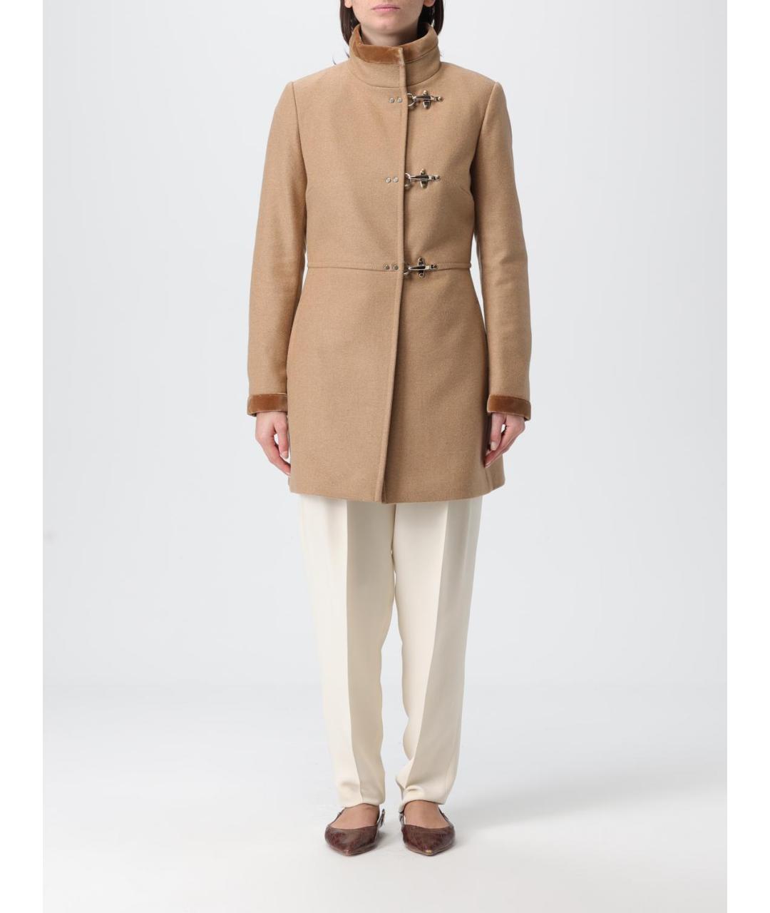 FAY Бежевое шерстяное пальто, фото 2