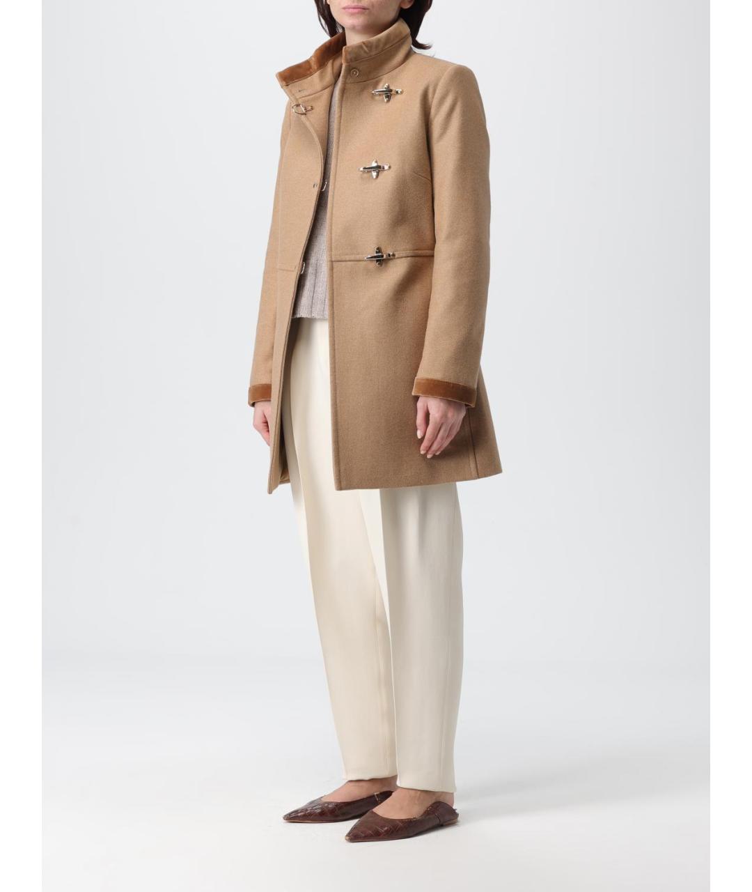 FAY Бежевое шерстяное пальто, фото 4