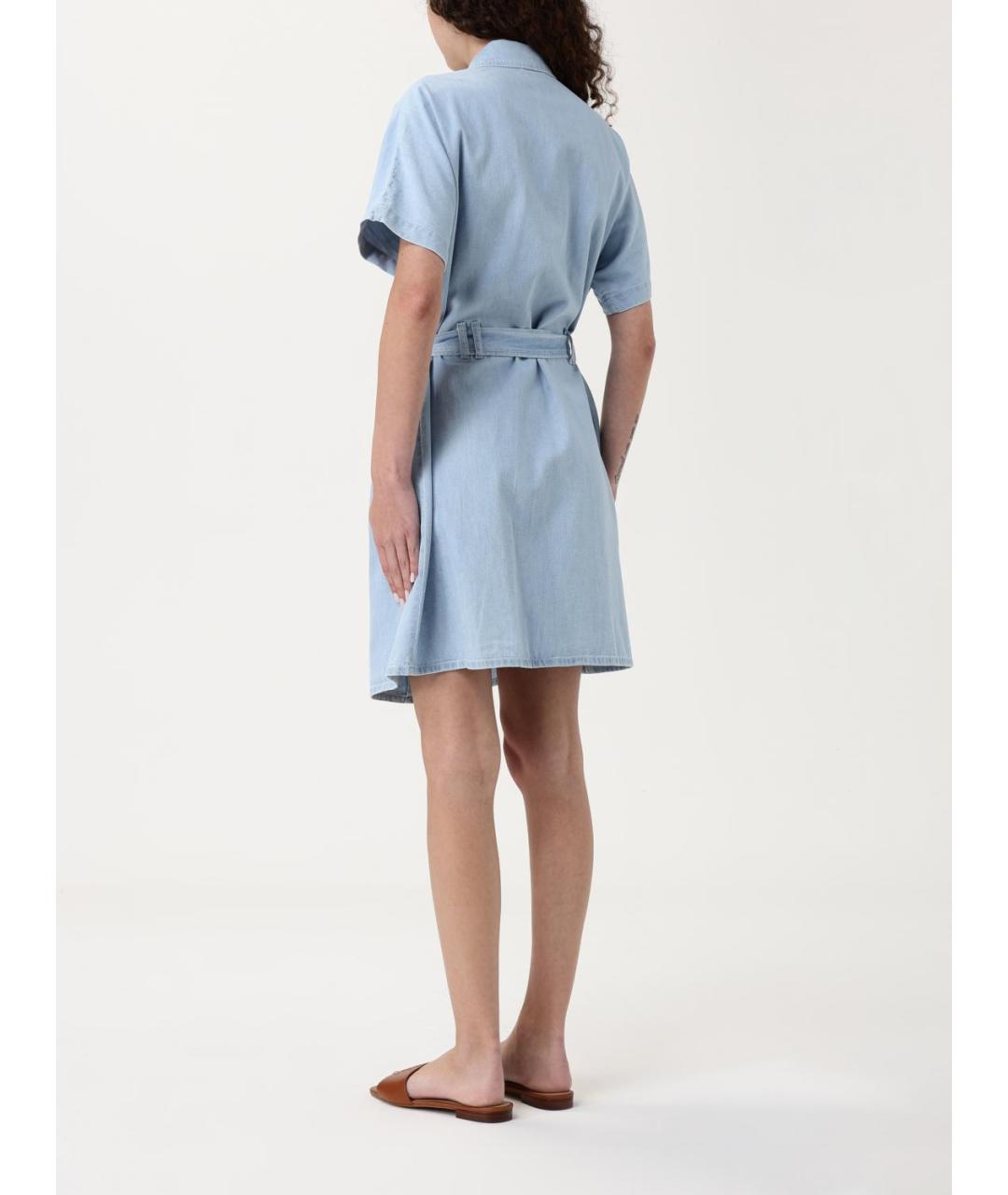 A.P.C. Голубое хлопковое повседневное платье, фото 2