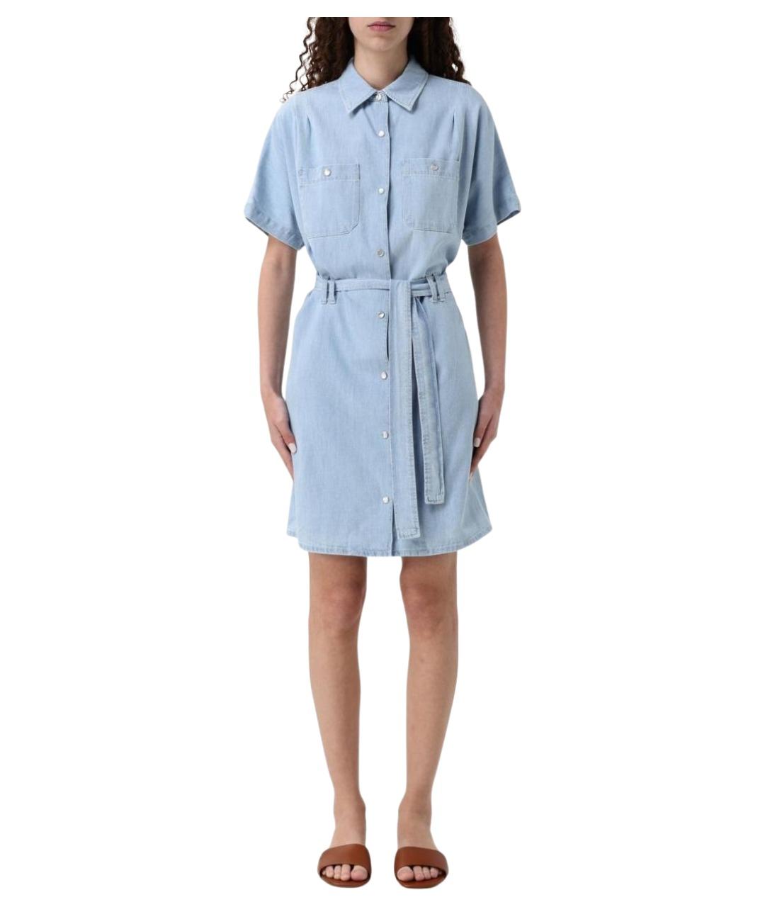 A.P.C. Голубое хлопковое повседневное платье, фото 1