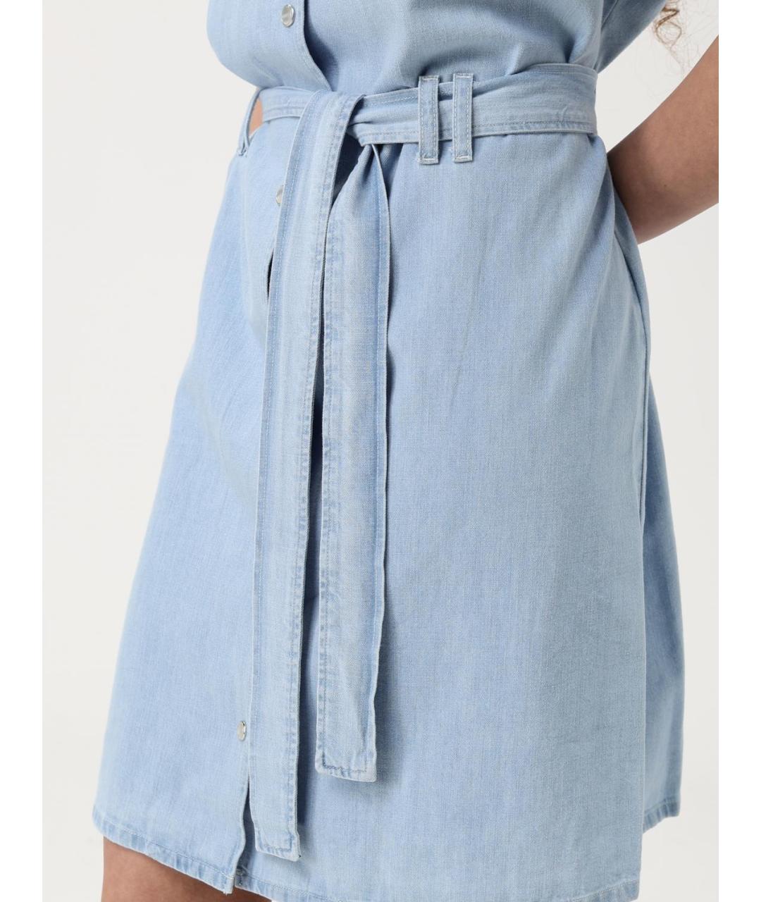 A.P.C. Голубое хлопковое повседневное платье, фото 3